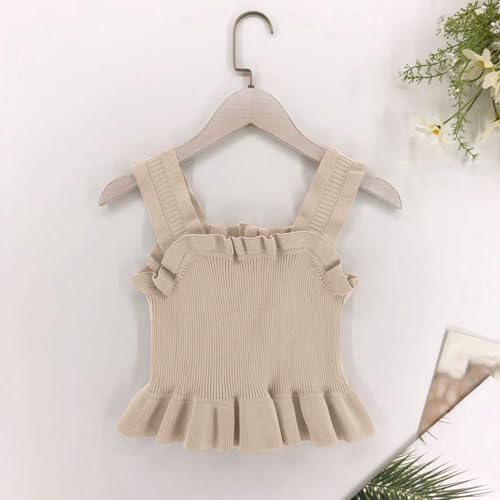 Girls Summer Cute Peplum Tank Top Kids Trendy Ruffle Knitted Square Neck Sleeveless Casual T-Shirts for 2-10 Years3