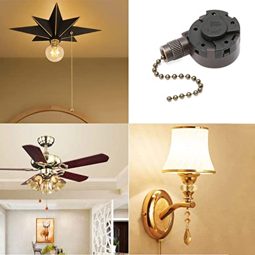 Interruptor de ventilador Zing Ear ZE-268S5 de 4 velocidades con cadena de bronce 3