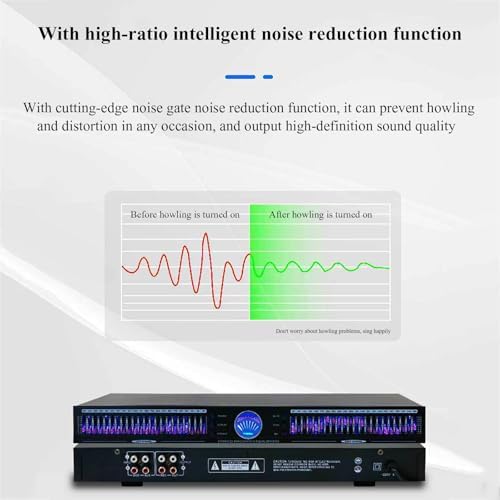 22-Band Stereo Graphic Equalizer with 10 Presets and Automatic Noise Reduction for High-Fidelity Home Audio