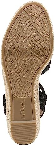 LifeStride Womens Katrina 2 Espadrille Wedge Black Crochet 5.5 M | Image 7