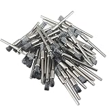 Inovsolid 50 Pcs Pen Shape Wire Brush Set 1/8'' Shank Stainless Steel Wire Brushes End Brush for Rotary Tools
