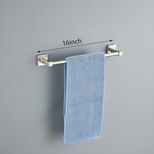 Bluebyrne Brushed Nickel Bathroom Hardware Set 4 Pieces,Towel Bar Set Stainless Steel Wall Mounted thumb #1