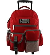 K-Cliffs Heavy Duty Rolling Backpack School Bookbag with Wheels Deluxe Wheeled Daypack