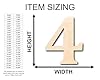 Unfinished Wood Cambria Number 4 Shape Craft up to 46" DIY 4" / 1/4" #2