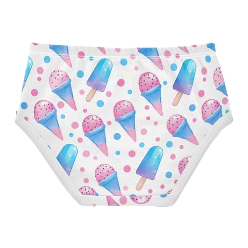 Wusikd Ice Cream Girls' Underwear Cotton Blue Pink Girls Briefs Soft Toddler Underwear 2T2