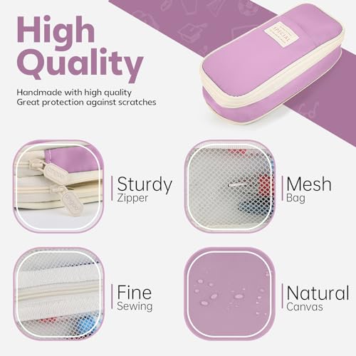 Image of Pencil Case, Large Capacity Aesthetic Pencil Cases with Durable Zipper, Big Stationery Pencil Pouch for Women & Men, Adults Portable Storage Organizer Bag for College, office, Travel (Purple)