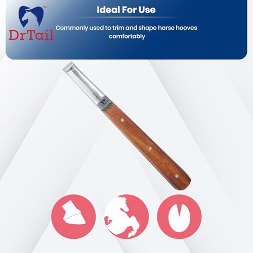 Image of Hoof Knife Farrier Tool - Stainless Steel Knife for Horses, Goats & Livestock Best Right-Left Handed Knife Narrow, Farrier & Hoof Cleaning Tool