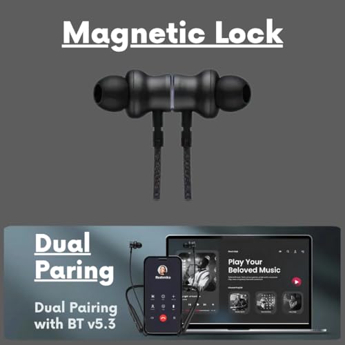 Image of ModishOmbre Mustang Neckband | 88Hrs Playback | 13mm Driver | 50ms Low Latency | Vibration Mode | Metal Ear-Shell | Hall Switch | 400Hr Standby | Long Battery Life | Secure Connection (Black)