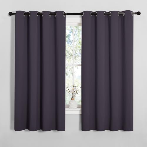 Image of NICETOWN Greyish Purple Blackout Curtains 68 inches Length for Living Room, 2 Panels, 55 inch Wide, Thermal Insulated Decoration Drapes for Bedroom Window