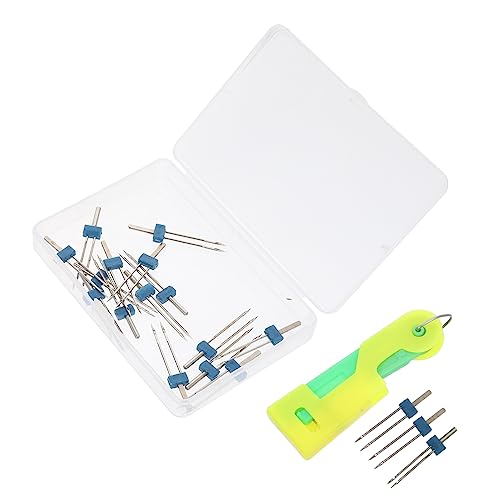 Holibanna 1Juego Conjunto de Agujas Dobles Máquina de Coser con Especificaciones Caja de Almacenamiento Incluida Agujas Gemelas y Duradera
