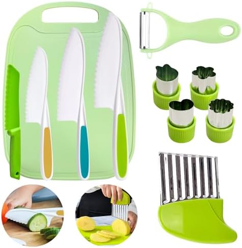 Kit Couteau Enfant Cheffun 33 Pièces – Sécurité Cuisine Montessori, Planche, éplucheur, Cadeau 2-6 Ans