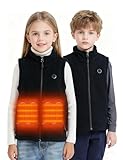 QXOOXQ Kids Heated Fleece Vest – USB Electric Heating Vest for Boys and Girls with 4 Heating Zones, Soft Lightweight Winter Gilet, Power Bank Not Included.