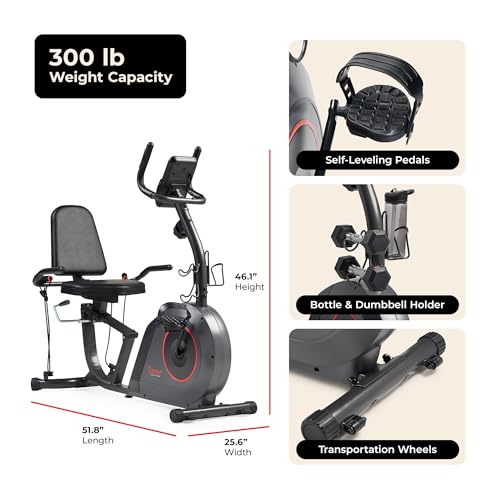 Sunny Health Recumbent Bike with Bands