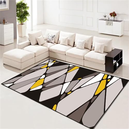 Tapis de Décoration Salon Jaune Gris Durable 160X230CM - 2