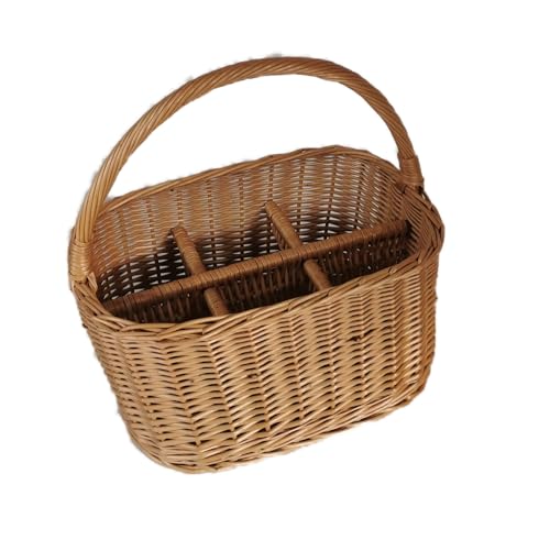 Flaschenkorb aus Weide 6 Flaschen Braun 38x29x37 cm