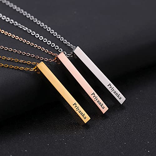 Image of Priyanka Cursive Gold & Silver Name Pendant Necklace, Best Jewelry Gift for Girls.