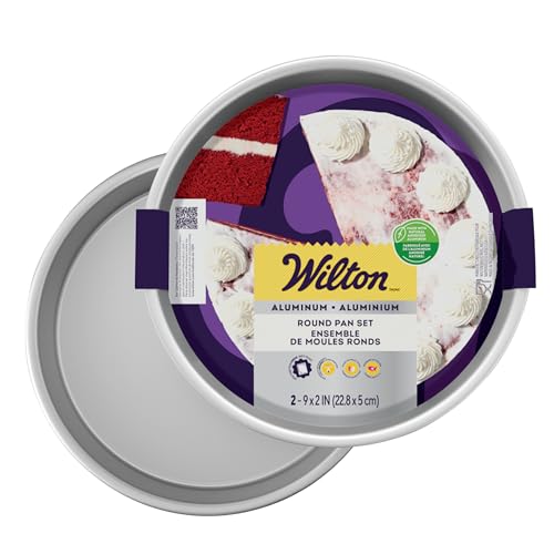 Comparison: Best Baking Pans For Cakes 2 Wilton Aluminum 2-Piece Round Cake Pan Set, Durable Anodized Bakeware for Tiered & Layered Cakes, Even Heating, Rust-Resistant, Professional Cake Baking Pans, 9 x 2 in, Packaging May Vary