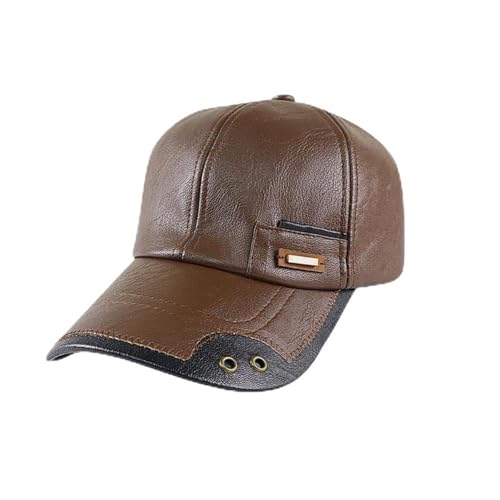 Gorra de béisbol resistente al viento de poliuretano con forro polar grueso, ajustable, cálida, ideal para viajes al aire libre, gorra de camionero, color negro, café, Talla única