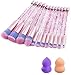 Produktbild ONEGenug Make-up Pinsel Bürsten Set, 12 pcs Schminkpinsel Einzigartige Glänzende Pailletten Design, Extreme weiche Mähne, Kosmetikpinsel, Professionelle Make-up Werkzeuge