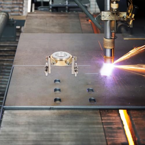 Corte preciso sin desvíos usando la rueda guía de acero plata para antorcha de plasma 4