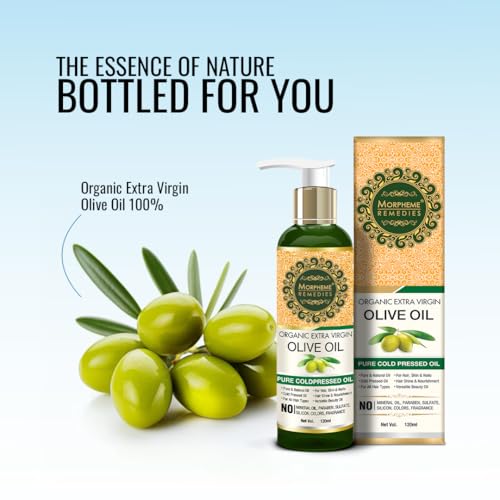 Image of Morpheme Remedies Organic Extra Virgin Cold Pressed Olive Oil, 120ml