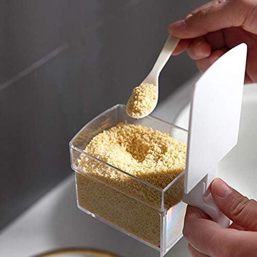 Seasoning Storage Box Wall-mounted Rotating Seasoning Jar Spice Storage Kitchen Seasoning Sorting Tool White Four-grid Design