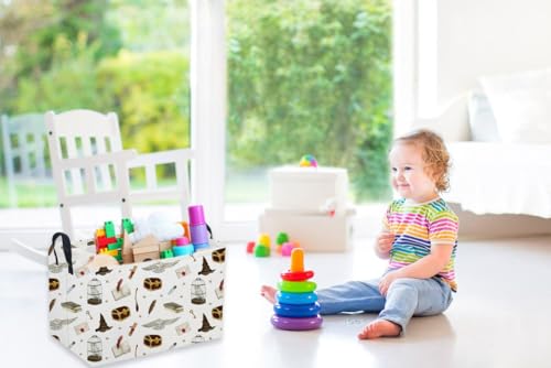 Image of Sanjiaofeng Rectangular Kids Basket Magic Storage Bins,Ctue Storage Basket with Handles.Clothers,Books,Kid's Gifts Bins. (Magic)