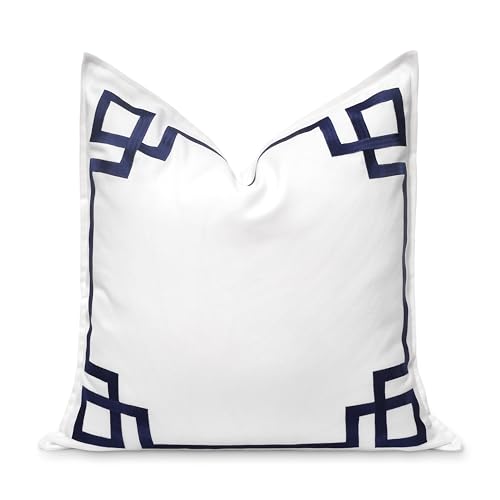 Hofdeco Premium Coastal Patio Indoor Outdoor Throw Pillow Cover Only, 20'x20' Water...
