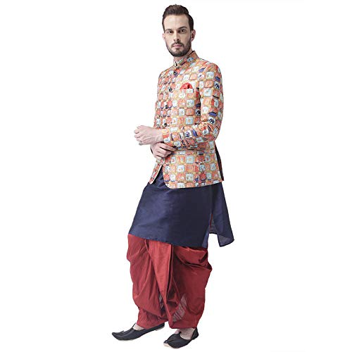 Image of hangup 3 Pc Kurta Pajama Set For Men (3PCABlack-KPW)
