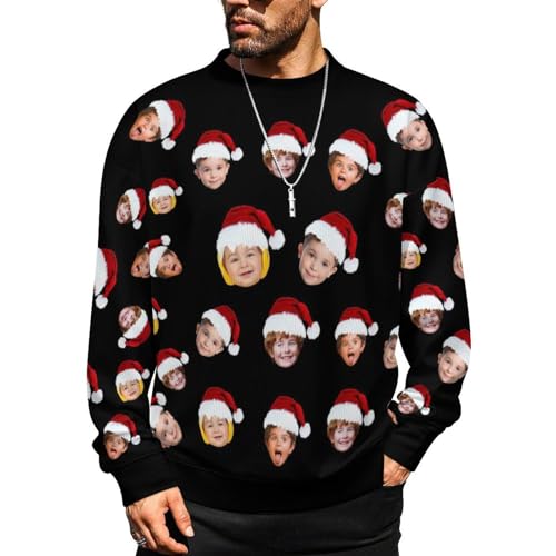 M YESCUSTOM Custom Mens Ugly Christmas Sweaters Personalized Face Sweater for Men Women Funny Knit Pullover Sweatshirt(S-5XL)2
