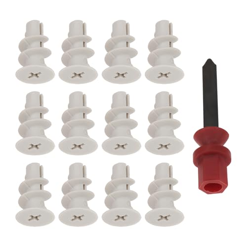 EMSea Lot de 250 Chevilles de Fixation pour Plaques de Plâtre Chevilles en Nylon Autoperceuses Ancrages pour Cloisons Sèches Taille de Vis Ø 5-6 Mm pour Étagères de Meubles avec Outils