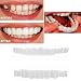 FLASHDOG 1 Set Top and Bottom Veneers Teeth, One Size Cosmetic Teeth Fit Flex Cosmetic Teeth Denture Teeth Veneer Whitening (1 Set Top and Bottom Veneers)
