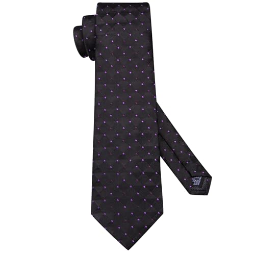 Image of Hi-Tie Men Ties Sets Silk Stripe Paisley Necktie Pocket Square Cufflinks for Business Wedding