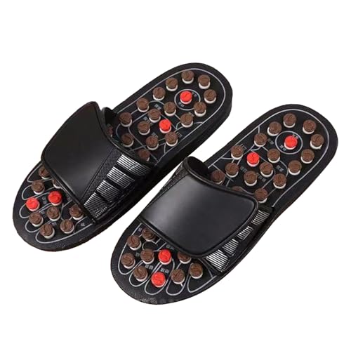 Pair of Massage Sandals – Breathable Reflexology Flip Flops, Adjustable Acupressure Slippers | Therapeutic Foot Massager for Home, Apartment Relaxation, Spa Shoes for, brown, 10 UK