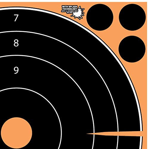Ez-Aim™ Adhesive Splash 8 Inch Bullseye Target By Allen®, 6 Pack, Orange #TOP3