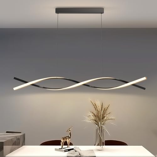 Modern LED Pendant Lights, 39in Chandelier Dimmable with Remote Control 3000k-6000K Adjustable Color Temperature, Aluminum Island Lighting Lamp Fixture for Kitchen, Dining Room, Billiard Room
