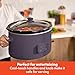 bella 6.0 Qt Programmable Slow Cooker, Ceramic Nonstick Coating, Adjustable Temperature & Cooking Times, Dishwasher Safe Stoneware Pot & Tempered Glass Lid, Tangle Free Cord Wrap, Plum