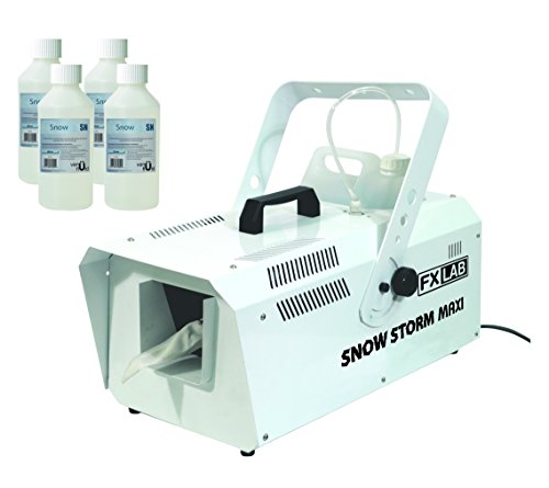 EL41 FX LAB 1200 W Snow Storm Maxi - Máquina de Efectos de Nieve Artificial Efecto Venturi de máquina de Efecto de Nieve Grande de 5 L y 4 Botellas de 250 ml de Fluido, Ideal para Locales y Eventos