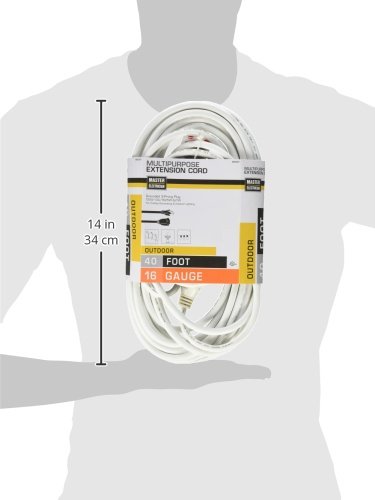 Master Electrician 02356-01ME Outdoor Extension Cord, 16/3, White, 40-Ft. - Quantity 1