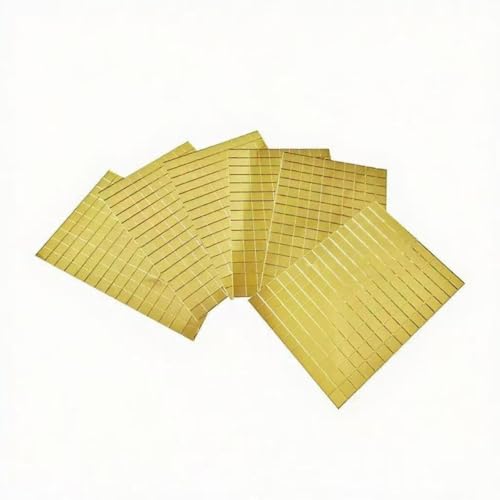 6 vellen x 150 Stuks Zelfklevende Spiegel Mozaïektegels,Small Mirrors for Crafts,Disco Ball Mirror Tiles,Vierkant Spiegel Tegel DIY Ambachtelijke Decoratie (10 x 10 mm,goud)