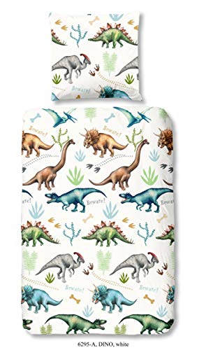 Preisvergleich Produktbild Good Morning Bettwäsche 135x200cm Dinosaurier Dinos 6295 Baumwolle