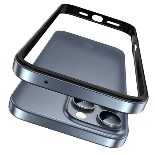 Coque Bumper Aluminium iPhone 16 Bleu Clair avec Cadre Métallique Élégant