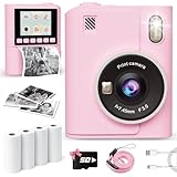 Instant Print Camera for Kids, 1080P Instant Digital Print...