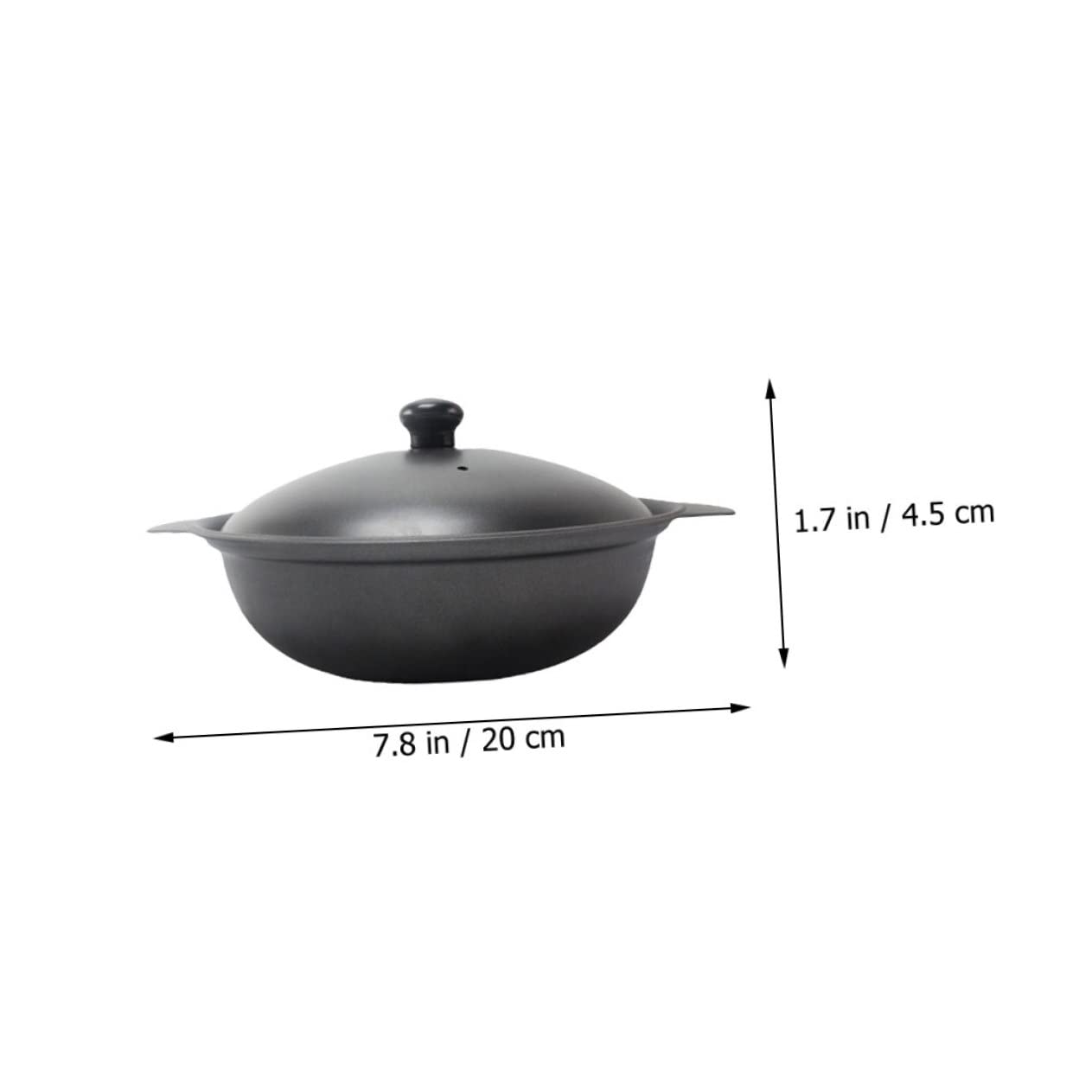 Anneome Cazuela de Hierro Fundido Negra Doble Asa, Calentamiento Uniforme y Segura para Cocinar Estofados y Sopas Caseras en Cocina