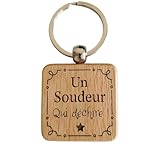 soudeur salaire canada PORTE-CLÉ EN BOIS DE HÊTRE UNIQUE ET RÉSISTANT : gravure profonde qui tient la chaleur, format poche, le souvenir quotidien du meilleur soudeur.