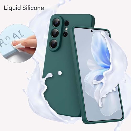 Image of DIZORO Microfiber Candy Case Compatible with Samsung S26 Ultra 5g Smooth Touch Cushion Liquid Soft Silicone Gel Rubber Phone Cases Non-Slip Full Body Protective Shockproof Back Cover (TPU Forest)