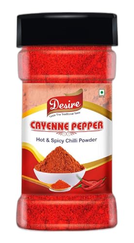 Image of Desire Cayenne Pepper Powder 200g - Hot & Spicy Chili Powder, Perfect for Cooking, Seasoning, and Adding Heat to Dishes | 100% Pure and Natural | No Additives | Pack of 1