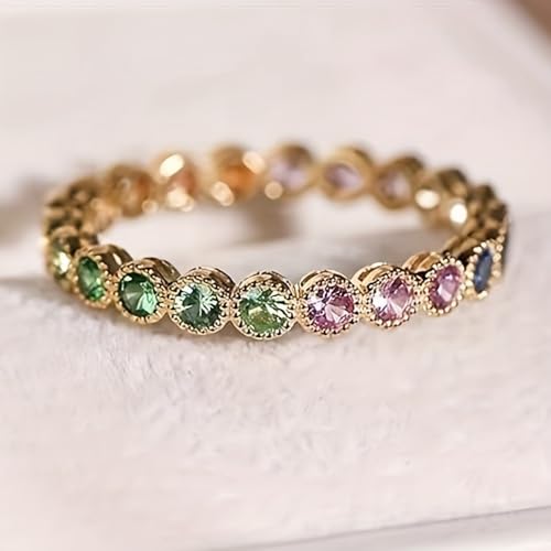 Gold Plated Cubic Zirconia Stylish Exquisite Statement Ring Personalized Accessory Ideal for Women's Daily Casual Wear Party Holiday Anniversary Love Jewelry Gift