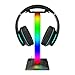 TEHONGMAI Support de Casque RGB Lights, Support de Casque LED, Accessoires de Jeu PC pour Bureau, avec 2 Ports USB, pour Tous Les Casques Gamers Gaming PC Accessories Desk