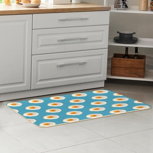 Alfombrillas de cocina azules lavables: alfombra absorbente para pasillo 7
